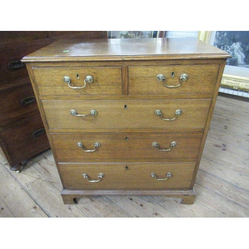 23 - A 19th century oak chest of drawers, width 32ins, depth 18.5ins, height 35ins