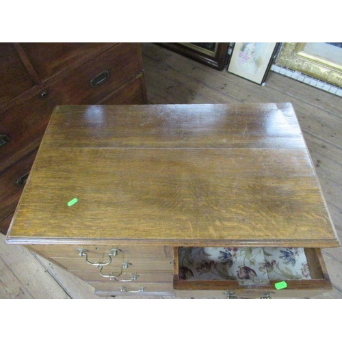 23 - A 19th century oak chest of drawers, width 32ins, depth 18.5ins, height 35ins