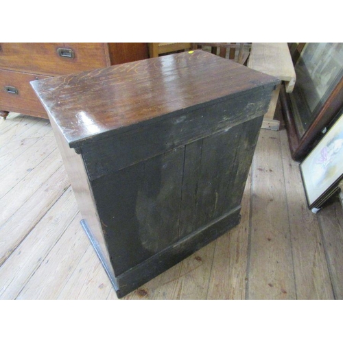 25 - A  small 19th century faux bois painted pine chest of drawers, with oak graining, width 23.5ins, dep... 