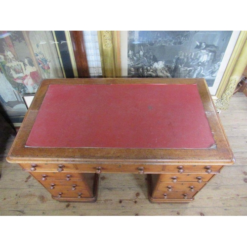 3 - A 19th century mahogany twin pedestal desk, width 42ins, depth 24ins, height 29ins 38301