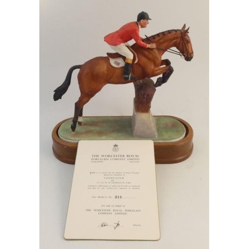 345 - A Royal Worcester limited edition model, Lt. Col. Harry Llewellyn on Foxhunter, modelled by Doris Li... 