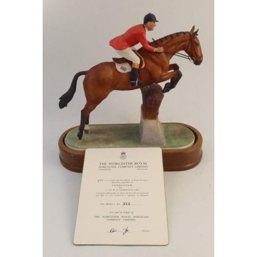 345 - A Royal Worcester limited edition model, Lt. Col. Harry Llewellyn on Foxhunter, modelled by Doris Li... 