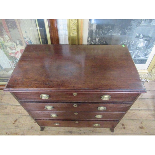 4 - A 19th century mahogany chest of drawers, width 34ins, depth 18.5ins, height 34ins