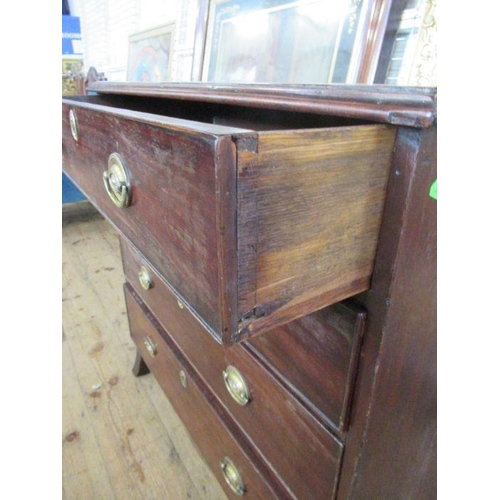 4 - A 19th century mahogany chest of drawers, width 34ins, depth 18.5ins, height 34ins