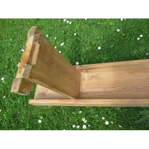 45 - A pair of pine benches, length 98ins, depth 10ins, height 17ins