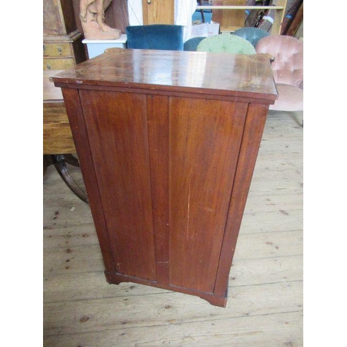 51 - A fine Victorian and inlaid burr music cabinet, with a quarter veneered top, fitted three original s... 