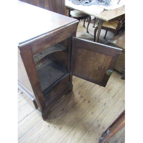 53 - An Antique oak mule chest, having rising lid over two short drawers, also having a side panel which ... 