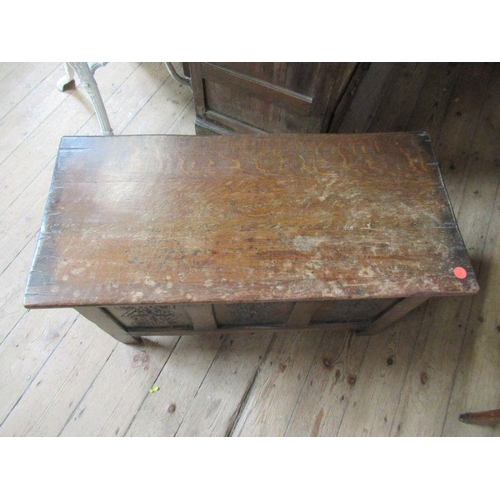 54 - A small Antique style oak coffer. width 36ins, depth 17ins, height 19ins