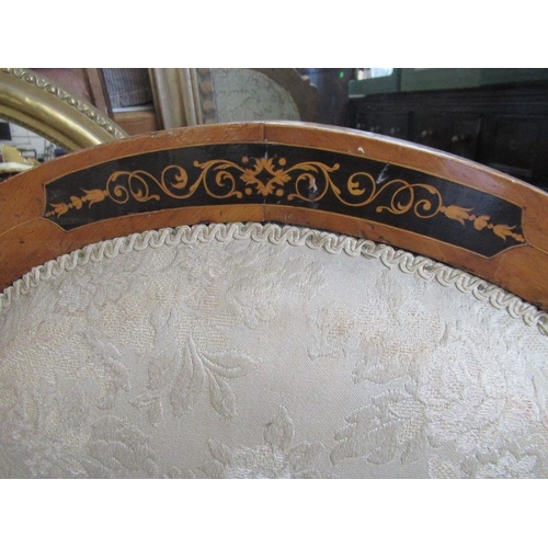 63 - A Victorian salon settee, with inlaid decoration,  width 65ins