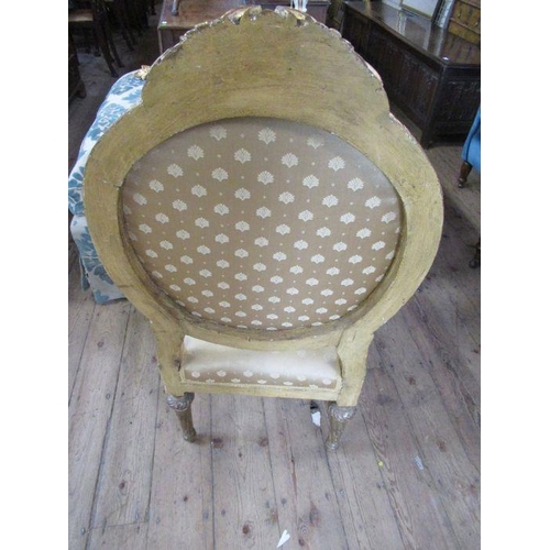 69 - A 20th century Louis XV style giltwood salon chair