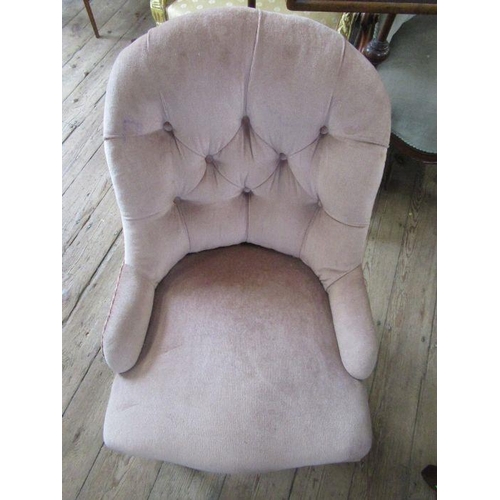 77 - Two 19th century deep buttoned back easy chairs