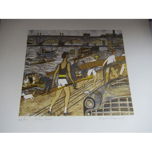 96 - Rupert Shephard, 'London, The Passing Scene' , limited edition folio of ten colour linocuts, each si... 