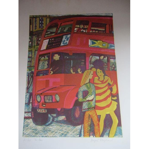 96 - Rupert Shephard, 'London, The Passing Scene' , limited edition folio of ten colour linocuts, each si... 