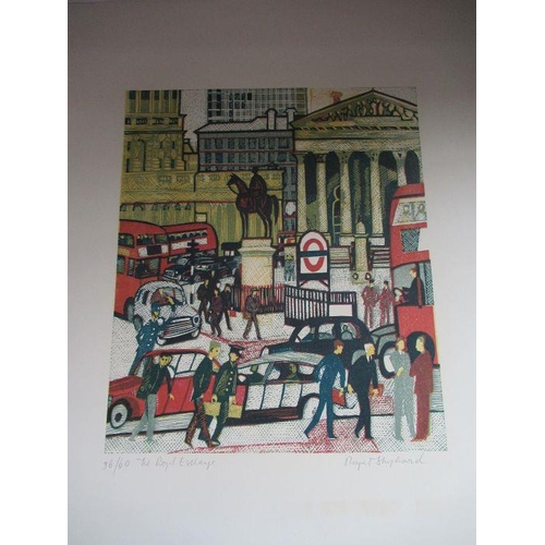 96 - Rupert Shephard, 'London, The Passing Scene' , limited edition folio of ten colour linocuts, each si... 