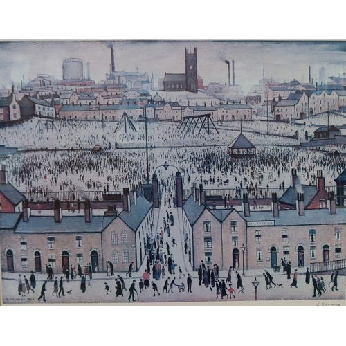 99 - Laurence Stephen Lowry, signed lithograph in colours, Britain at Play, with Fine Art trade blind sta... 