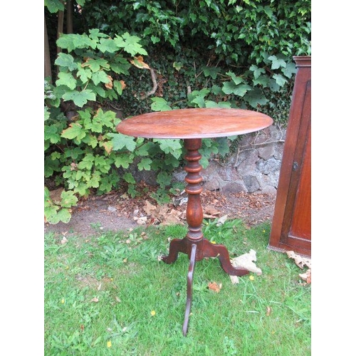 10 - A 19th century corner cupboard, 22ins x 36ins, together with a Victorian tripod table, diameter 19.5... 