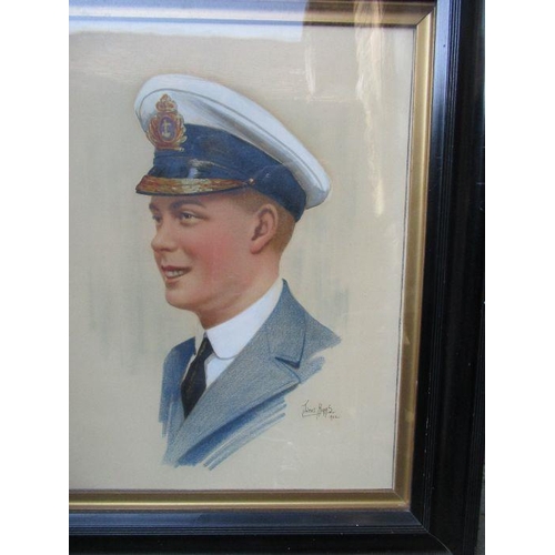 109 - James Higgs, two portraits, George V and a young Edward VIII, both in military dress, 19ins x 15ins