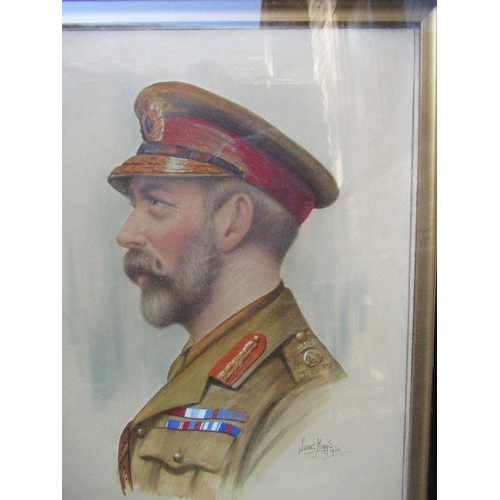 109 - James Higgs, two portraits, George V and a young Edward VIII, both in military dress, 19ins x 15ins