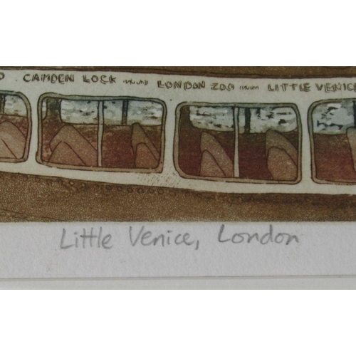 114 - Glynn Thomas, limited edition print, Little Venice London, together with other items