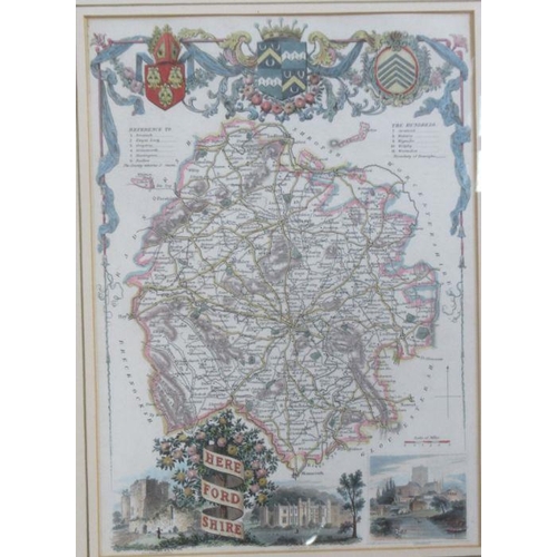 119 - Four framed maps, of Worcestershire, Herefordshire, Gloucestershire and Somerset