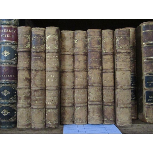 121 - A collection of 19th century Walter Scott novels and poetical works, to include 7 Volumes of Waverle... 