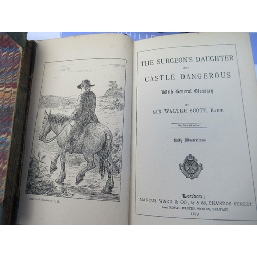 121 - A collection of 19th century Walter Scott novels and poetical works, to include 7 Volumes of Waverle... 