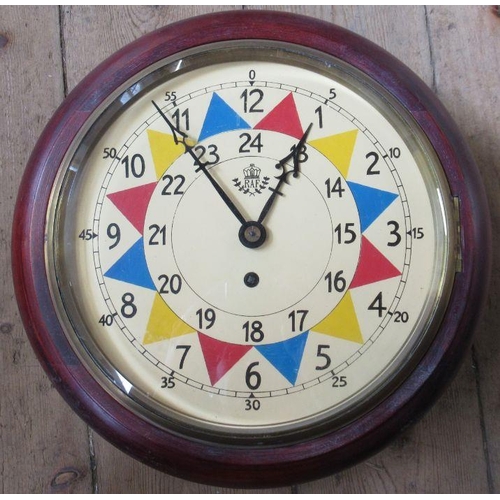 227 - A reproduction RAF operation room wall clock, with fusee movement, overall diameter 13ins