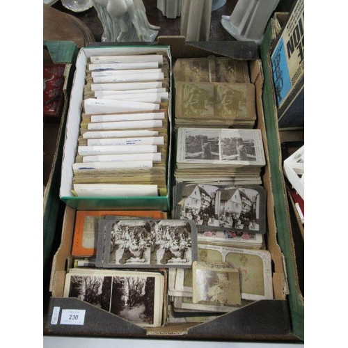 230 - A collection of stereoscopic cards, including local, national and international scenes