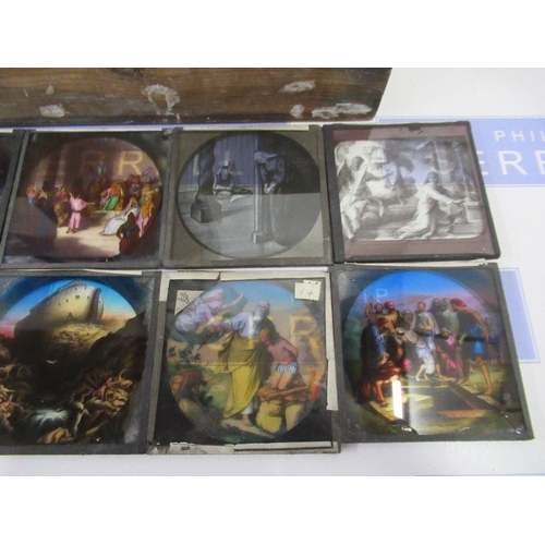 235 - A box of magic lantern slides, of scenes from the Old Testament and Days of Creation