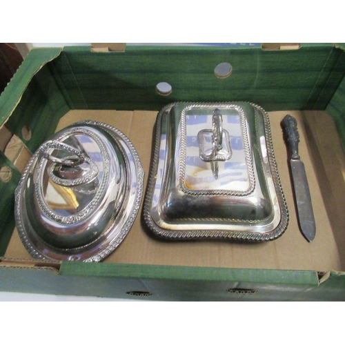 242 - A box of assorted  silver plate, including tankard etc