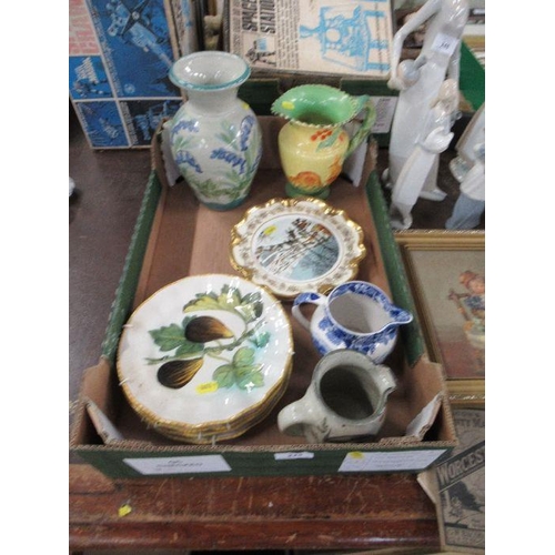 245 - A box of assorted china, including collectors plates etc