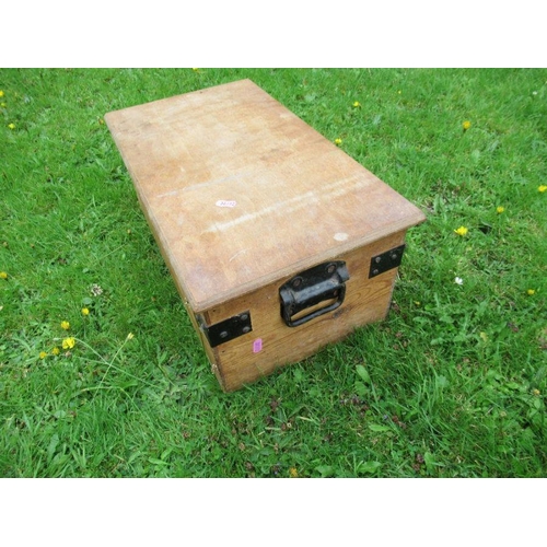 25 - A small pine tool box, with fitted interior, 20.5ins x 12ins, height 8.5ins