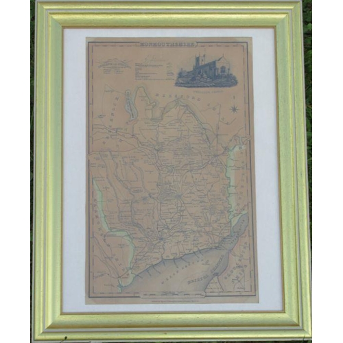 306 - Two Antique maps, Monmouthshire and Berkshire