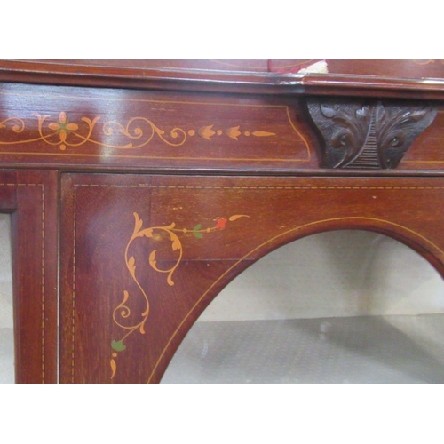 32 - An Edwardian mahogany and inlaid display cabinet, width 48ins, depth 14ins, height 72ins