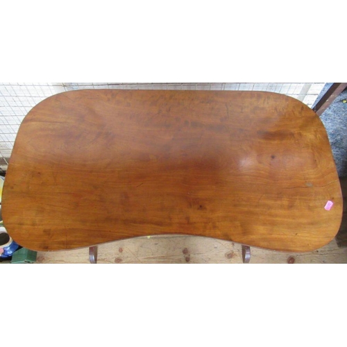 47 - A mahogany kidney shaped table, width 32ins, height 28.75ins