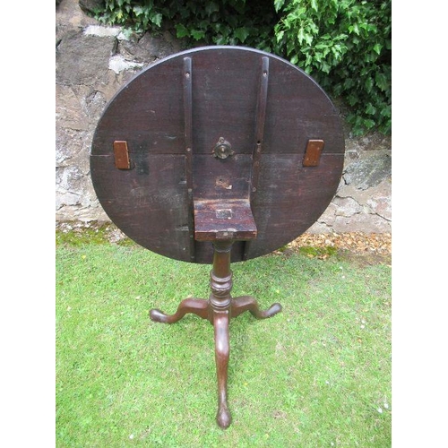 55 - A 19th century mahogany tilt top tripod table diameter 32ins