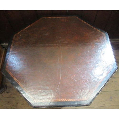 60 - A late Victorian Gillows & Co octagonal centre table, with burr wood and chequer banding to the top,... 