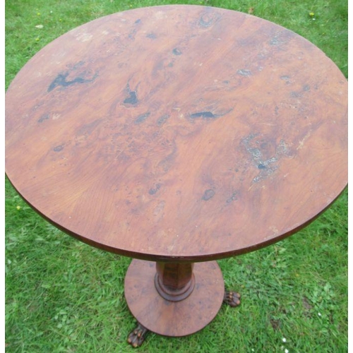 8 - A 19th century Burr Yew wood table, diameter 17ins, height 28ins