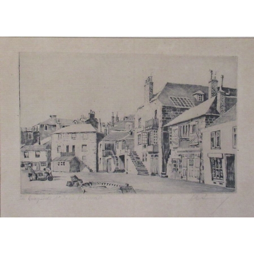 102 - Four Antique engravings, Ashby, The Quayside St Ives Cornwall, two Edward & Cherry and Sharland, vie... 