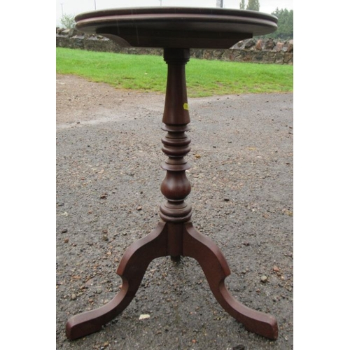 11 - A mahogany dish top tripod table, diameter 14.5ins, height 24ins