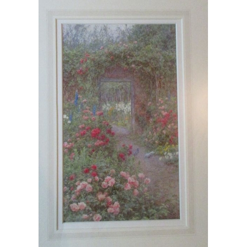 122 - Helen Allingham, watercolour, The Walled-In Garden, signed, 10.5ins x 6.5ins