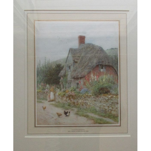 145 - Helen Allingham, watercolour, A Cottage at Wishfold, Wilts, signed, 10.5ins x  8.25ins - illustrated... 