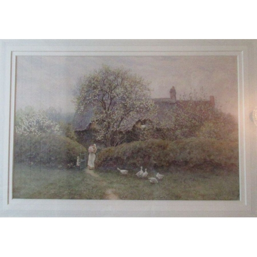 151 - Helen Allingham, watercolour, Cottage near Freshwater, Isle of Wight, signed, 9ins x 13.75ins - good... 