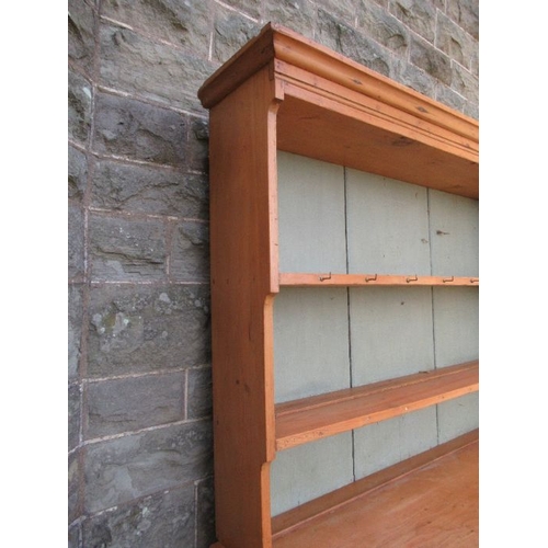 2 - A pine dresser, with boarded plate rack over base width 59ins, height 81ins, depth 17ins