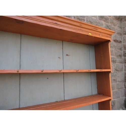 2 - A pine dresser, with boarded plate rack over base width 59ins, height 81ins, depth 17ins