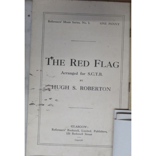 245 - Socialism, The Red Flag, words by J Connell, signed, with labour song book and interesting correspon... 