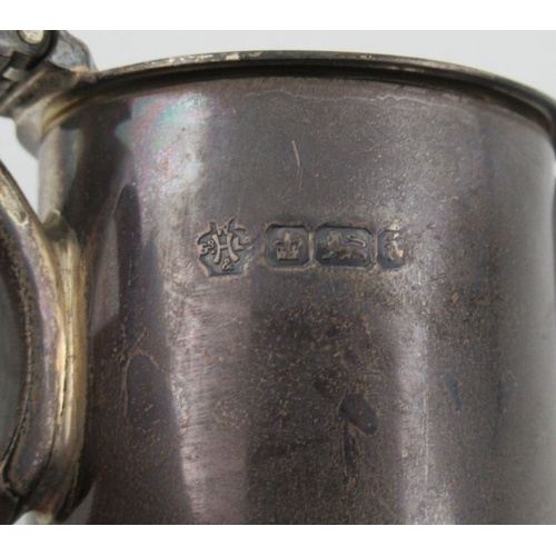 269 - A silver mounted glass claret jug, engraved with initials, Sheffield 1901