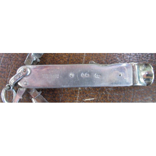 277 - A Victorian silver smokers penknife, fitted with blades, picks, cigar cutter , stamped A. Barrett an... 