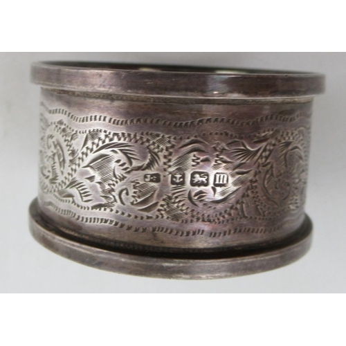 278 - Two hallmarked sliver napkin rings, together with a hallmarked silver egg cup, weight 2oz