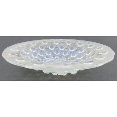 340 - A shallow Lalique dish, decorated in the Nemours pattern, diameter 12ins